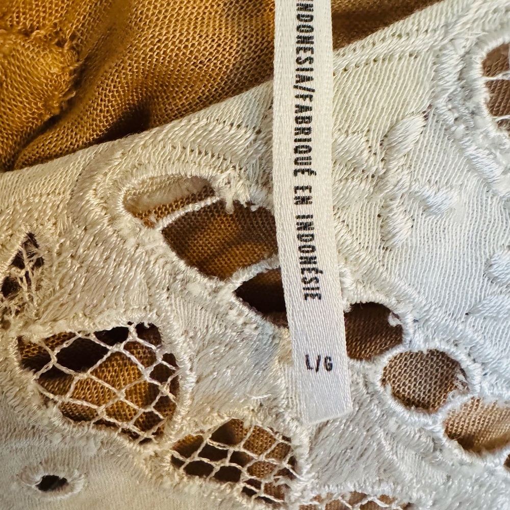 Free People PYT cream lace tassel tie boho festival Cream and Brown Mini Dress - Picture 8 of 11
